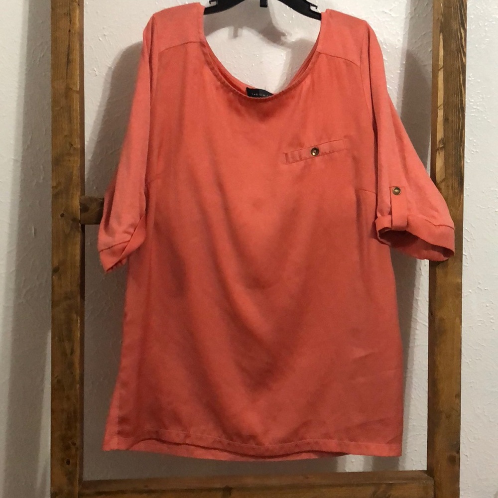 coral shirt with pocket